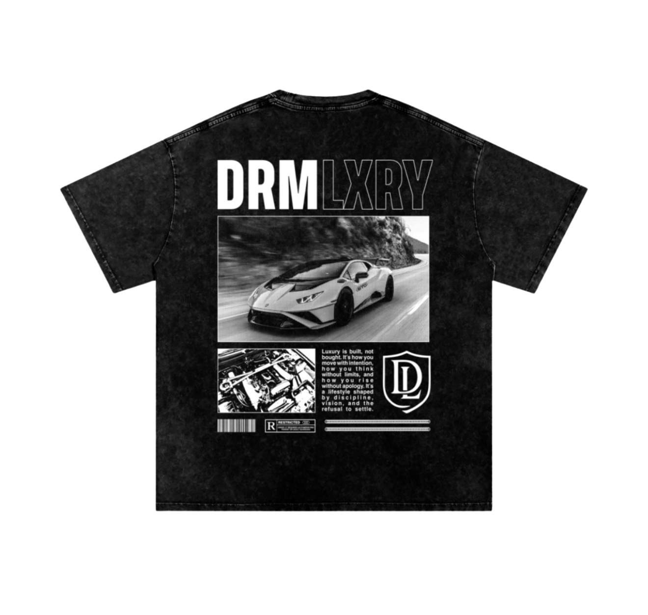 Oversized Black DRMLXRY Core Tee